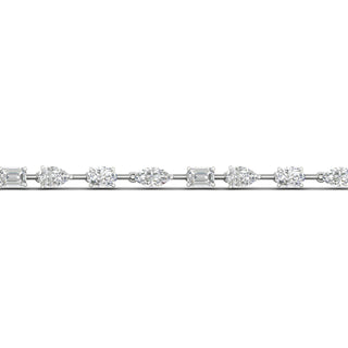 5.00 Carat T.W. Emerald/Marquise/Oval/Pear-cut Lab Grown Diamond ( G-H/VS ) 14K Gold Bracelet
