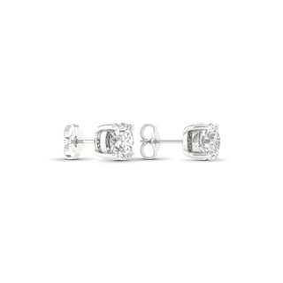 3.00 Carat T.W. Round-cut Lab Grown Diamond ( G-H/VS ) 14K Gold Stud Earrings with Double Notch Post & Pushback