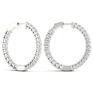 3.00 Carat T.W. Round-cut Lab Grown Diamond ( G-H/VS ) 14K Gold Hoop Earrings