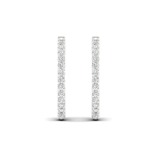 3.00 Carat T.W. Round-cut Lab Grown Diamond ( G-H/VS ) 14K Gold Hoop Earrings