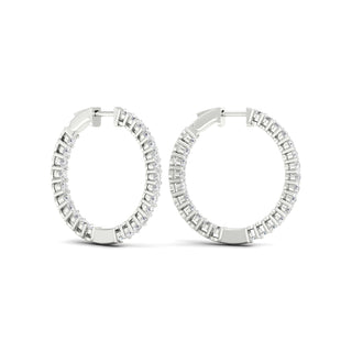 5.00 Carat T.W. Round-cut Lab Grown Diamond ( G-H/VS ) 14K Gold Hoop Earrings