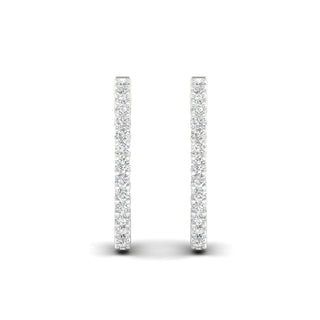 5.00 Carat T.W. Round-cut Lab Grown Diamond ( G-H/VS ) 14K Gold Hoop Earrings