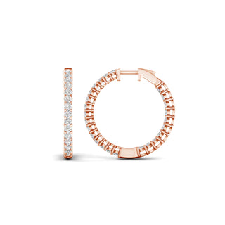 5.00 Carat T.W. Round-cut Lab Grown Diamond ( G-H/VS ) 14K Gold Hoop Earrings