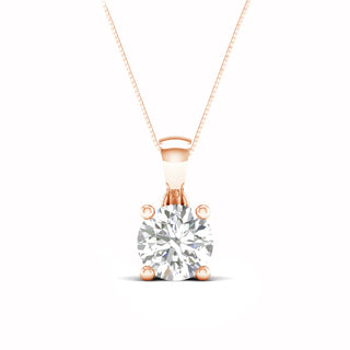 2.00 Carat T.W. Round-cut Lab Grown Diamond ( G-H/VS ) 14K Gold Solitaire Pendant with Box Chain