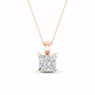 1.00 Carat T.W. Princess-cut Lab Grown Diamond ( G-H/VS ) 14K Gold Pendant with Box Chain