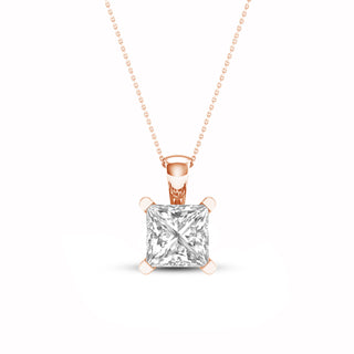 2.00 Carat T.W. Princess-cut Lab Grown Diamond ( G-H/VS ) 14K Gold Pendant with Box Chain