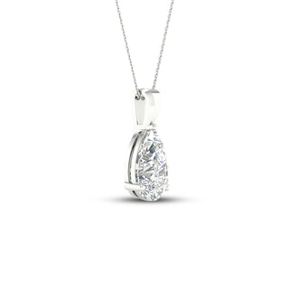 2.00 Carat T.W. Pear-cut Lab Grown Diamond ( G-H/VS ) 14K Gold Pendant with Box Chain