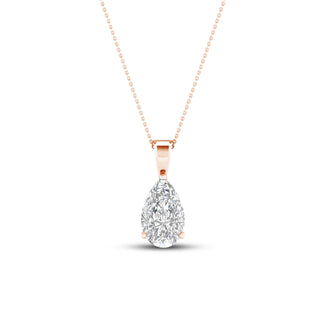 2.00 Carat T.W. Pear-cut Lab Grown Diamond ( G-H/VS ) 14K Gold Pendant with Box Chain