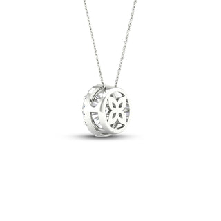 1 1/6 Carat T.W. Round-cut Lab Grown Diamond ( G-H/VS ) 14K Gold Halo Pendant with Box Chain
