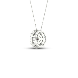 3 1/4 Carat T.W. Round-cut Lab Grown Diamond ( G-H/VS ) 14K Gold Halo Pendant with Box Chain