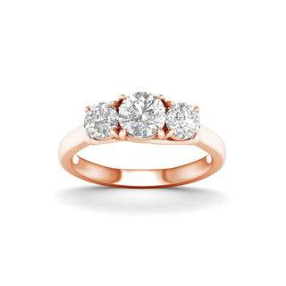 2.00 Carat T.W. Round-cut Lab Grown Diamond ( G-H/VS ) 14K Gold 3 Stone Ring