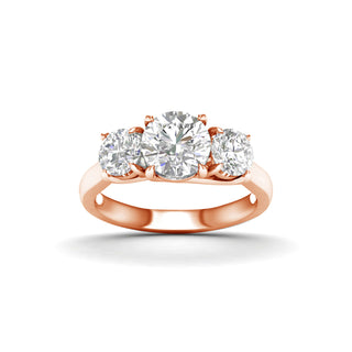 5.00 Carat T.W. Round-cut Lab Grown Diamond ( G-H/VS ) 14K Gold 3 Stone Ring