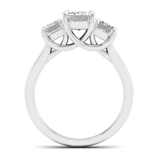 3.00 Carat T.W. Emerald-cut Lab Grown Diamond ( G-H/VS ) 14K Gold 3 Stone Ring