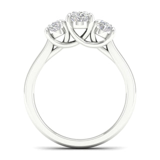 2.00 Carat T.W. Oval-cut Lab Grown Diamond ( G-H/VS ) 14K Gold 3 Stone Ring