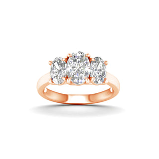 3.00 Carat T.W. Oval-cut Lab Grown Diamond ( G-H/VS ) 14K Gold 3 Stone Ring