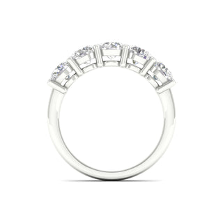 5.00 Carat T.W. Round-cut Lab Grown Diamond ( G-H/VS ) 14K Gold 5 Stone Ring