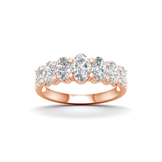 2 7/8 Carat T.W. Oval-cut Lab Grown Diamond ( G-H/VS ) 14K Gold 7 Stone Ring