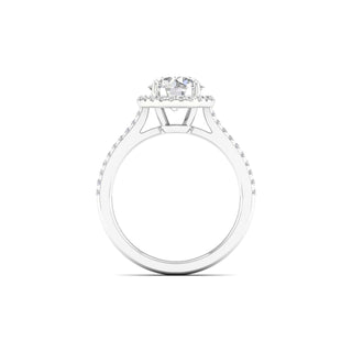 2 1/4 Carat T.W. Round-cut Lab Grown Diamond ( G-H/VS ) 14K Gold Halo Ring