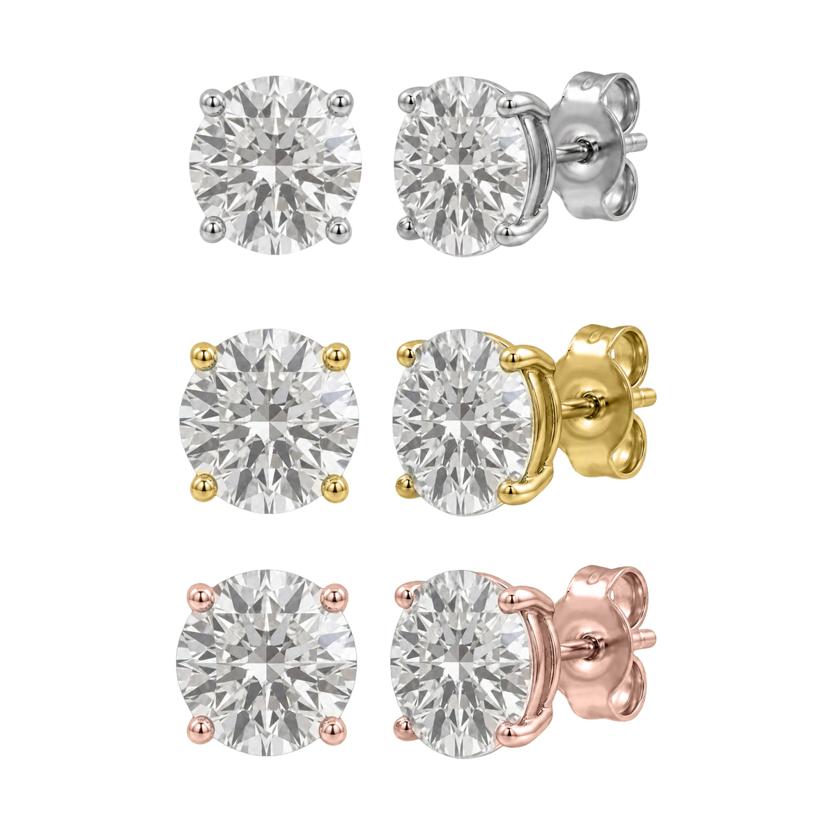 0.25 ctw Round 3-Pair Stud Earrings