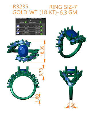 Cushion, Oval & Pear Shape Colombian Emerald & Labgrown Diamond 14K Two-Tone Engagement Ring Size 7