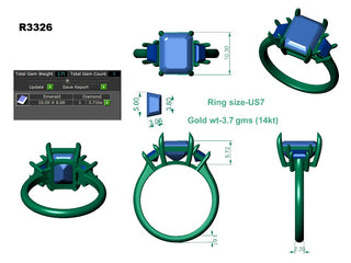 Rings-Engagement, 14k WG LG Alexandrite EM  Size 7