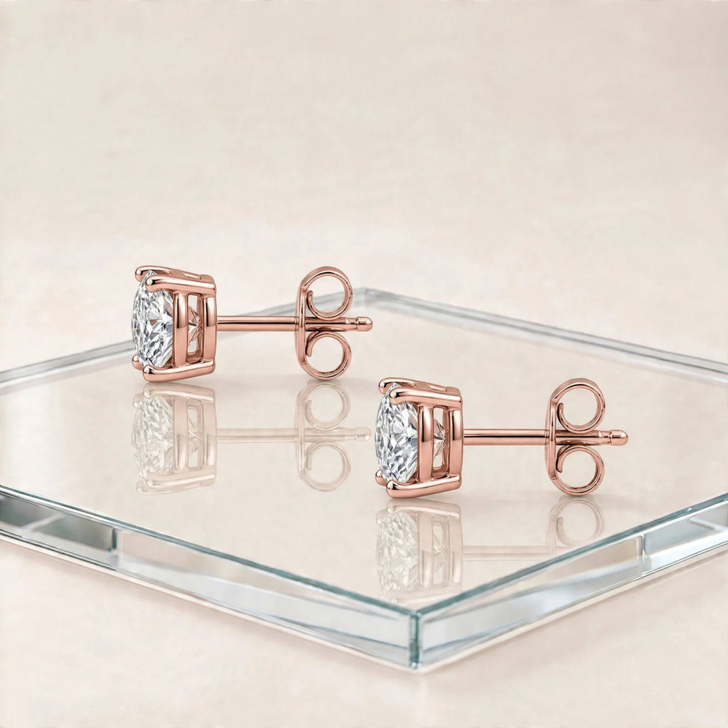 3-Pair 14K Rose Gold Lab Diamond Stud Set 0.25ctw 3 Styles F/VS+