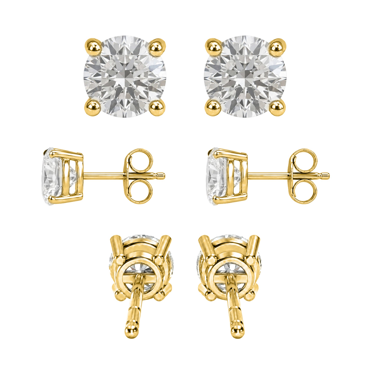 0.25 ctw Round 3-Pair Stud Earrings