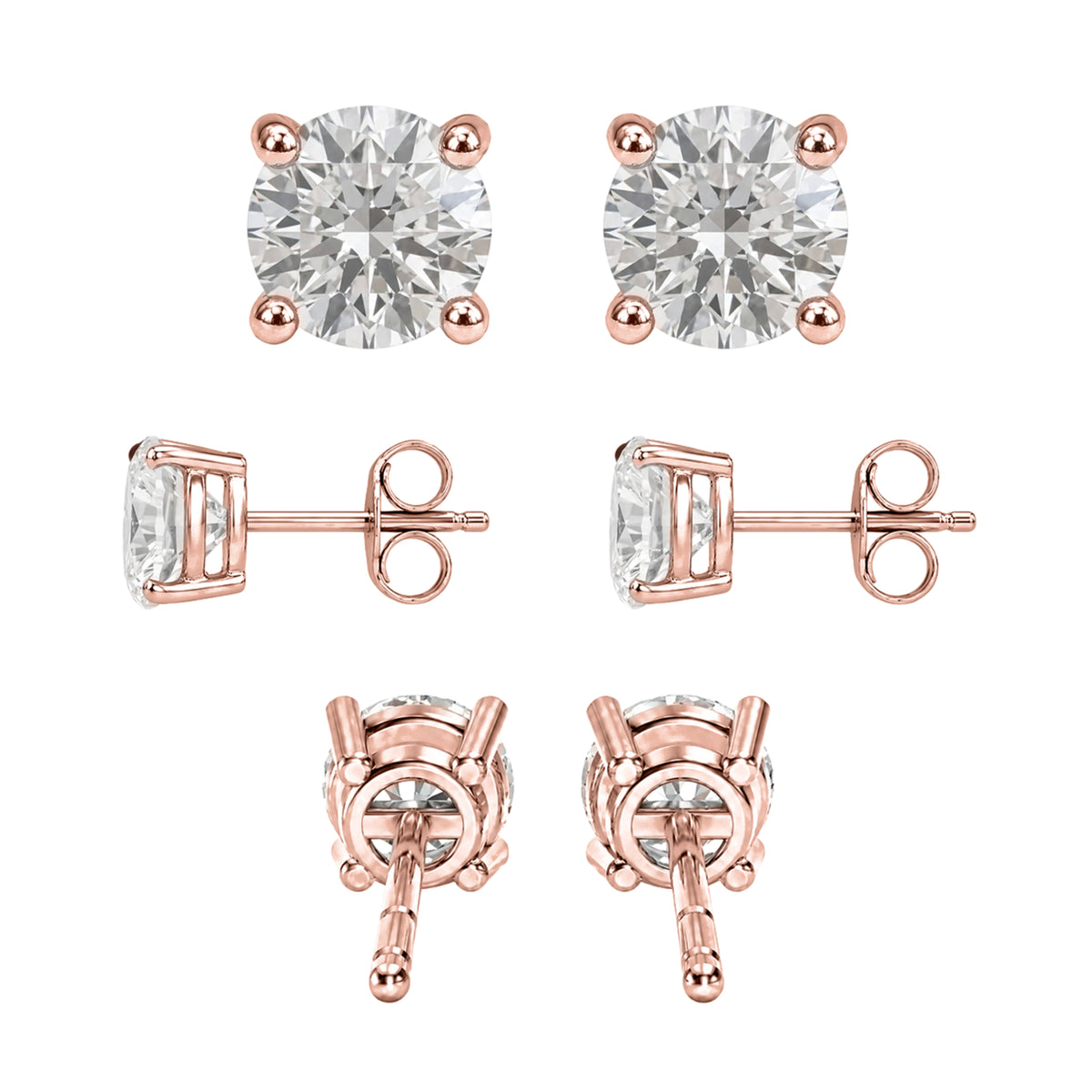 0.25 ctw Round 3-Pair Stud Earrings