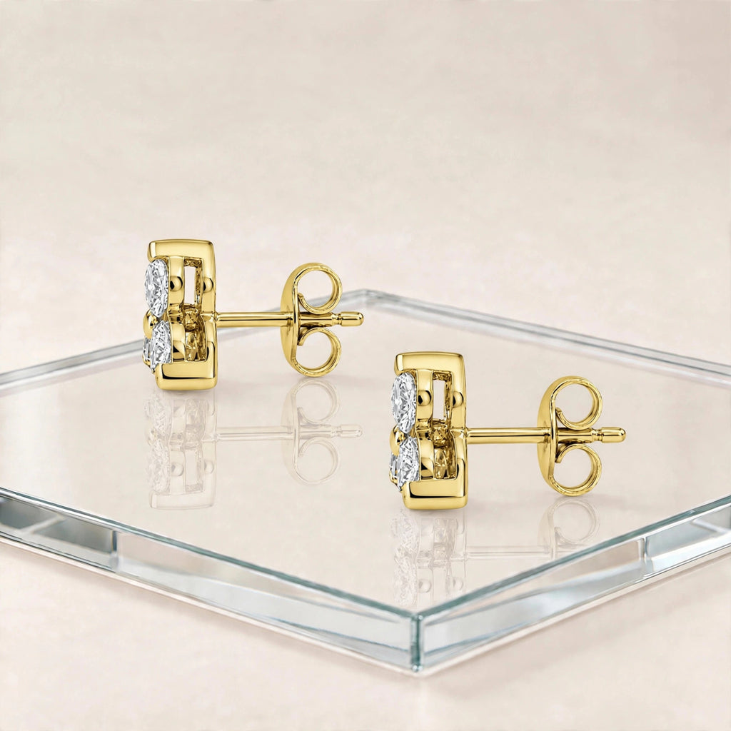 3-Pair 14K Yellow Gold Lab Diamond Stud Set 0.25ctw 3 Styles F/VS+