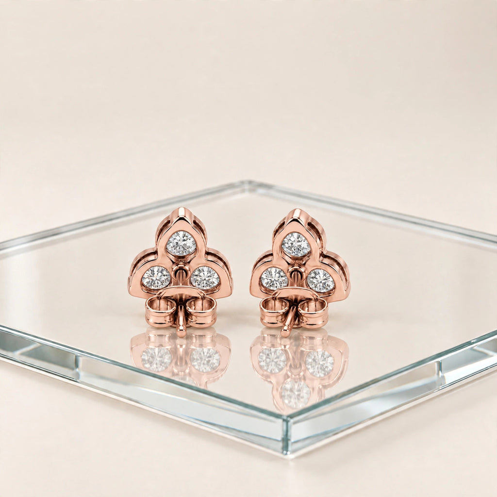 3-Pair 14K Rose Gold Lab Diamond Stud Set 0.25ctw 3 Styles F/VS+