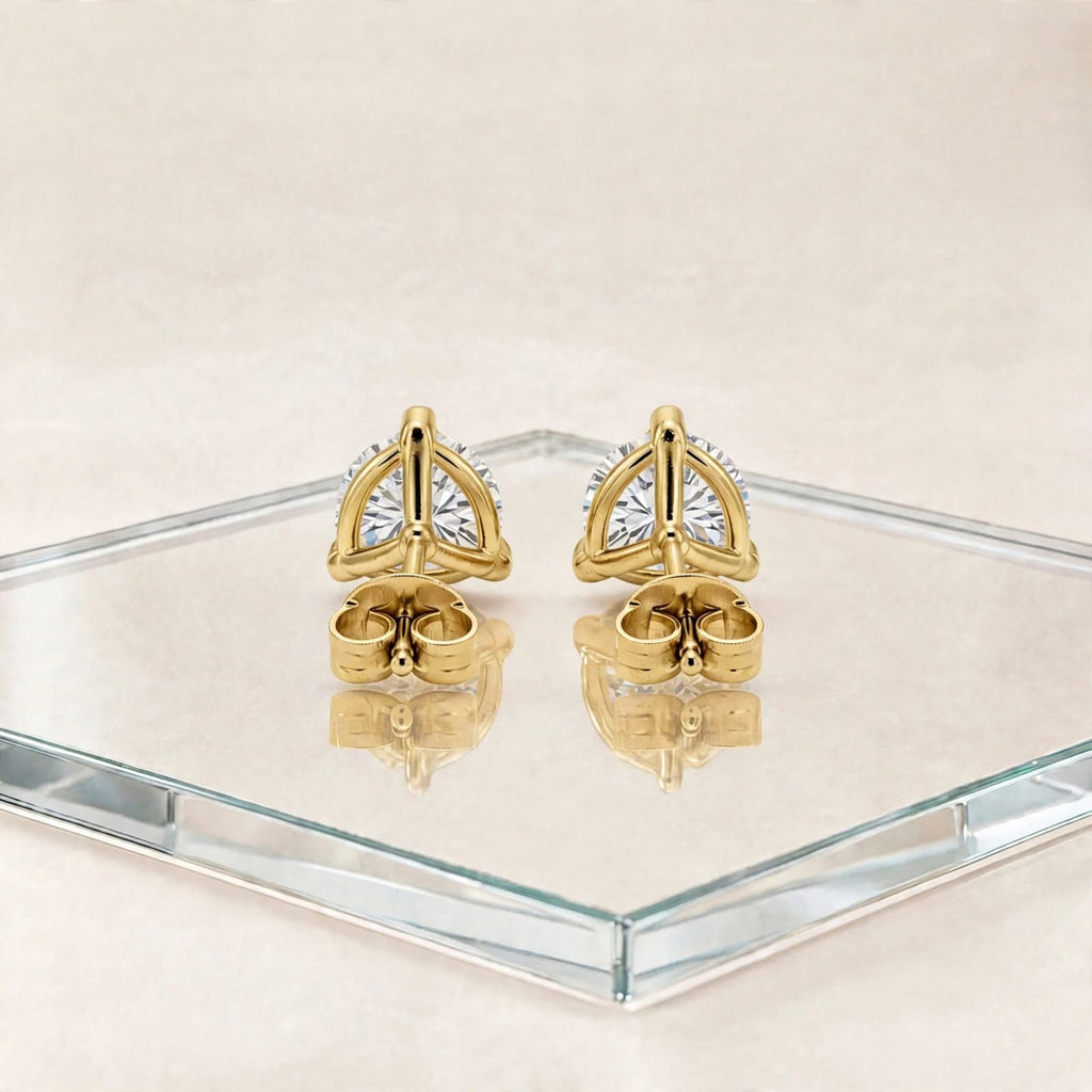 3-Pair 14K Yellow Gold Lab Diamond Stud Set 0.25ctw 3 Styles F/VS+