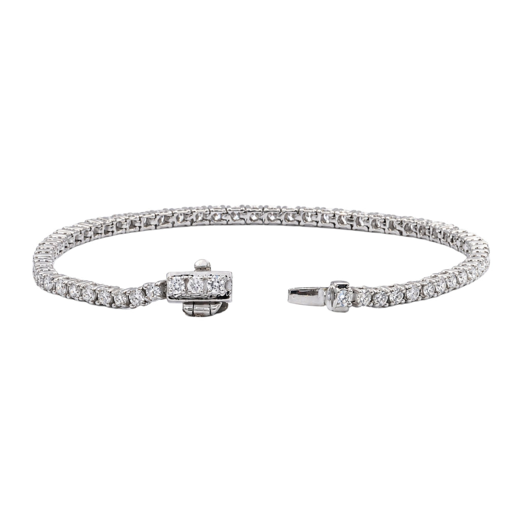 2.00 - 12.00 Carat Carat T.W. Round-cut Lab Grown Diamond (F/VS+) 14K Gold Bracelet - Assorted Colors & Carat