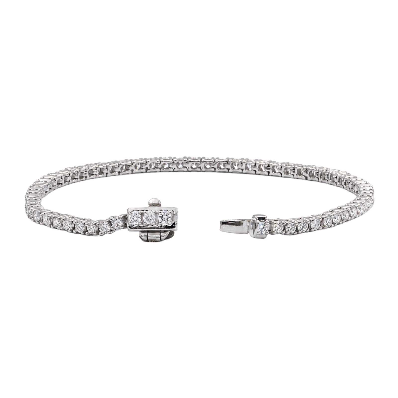 2.00 - 12.00 Carat Carat T.W. Round-cut Lab Grown Diamond (F/VS+) 14K Gold Bracelet - Assorted Colors & Carat