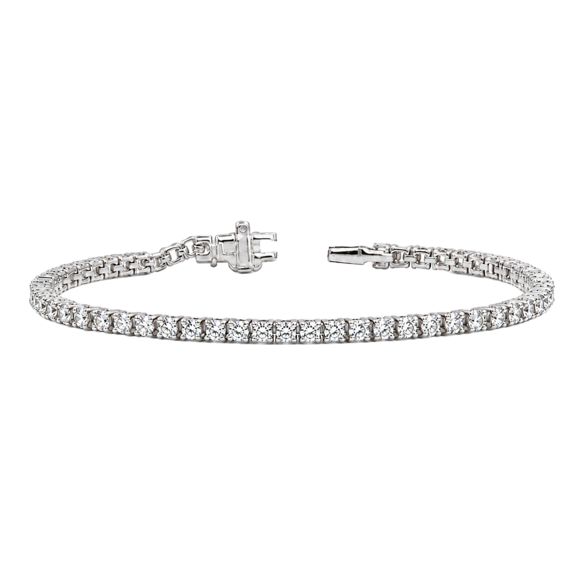 2.00 - 12.00 Carat Carat T.W. Round-cut Lab Grown Diamond (F/VS+) 14K Gold Bracelet - Assorted Colors & Carat