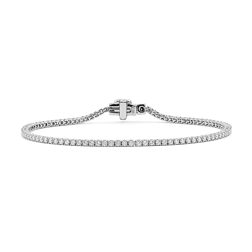 Diamonair Lab Grown Diamond (F/VS+) 1.00 carat Round cut Sterling Silver Tennis Bracelet - Sterling Silver
