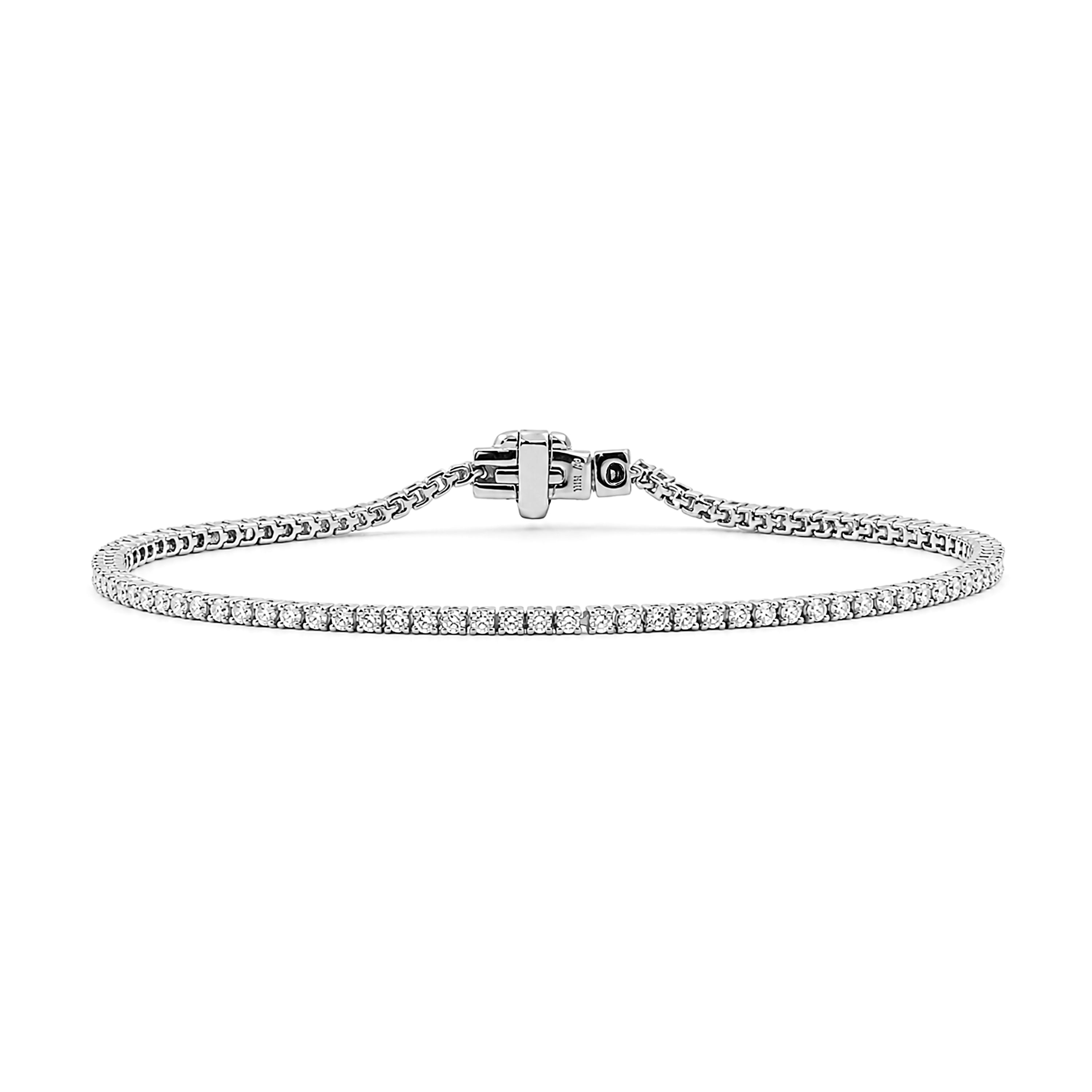 Diamonair Lab Grown Diamond (F/VS+) 1.00 carat Round cut Sterling Silver Tennis Bracelet - Sterling Silver