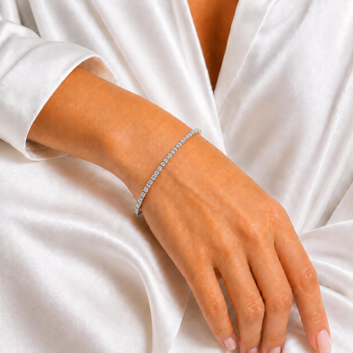 Diamonair Tennis Bracelet Set - Lab Grown Diamond Sterling Silver Tennis Bracelet