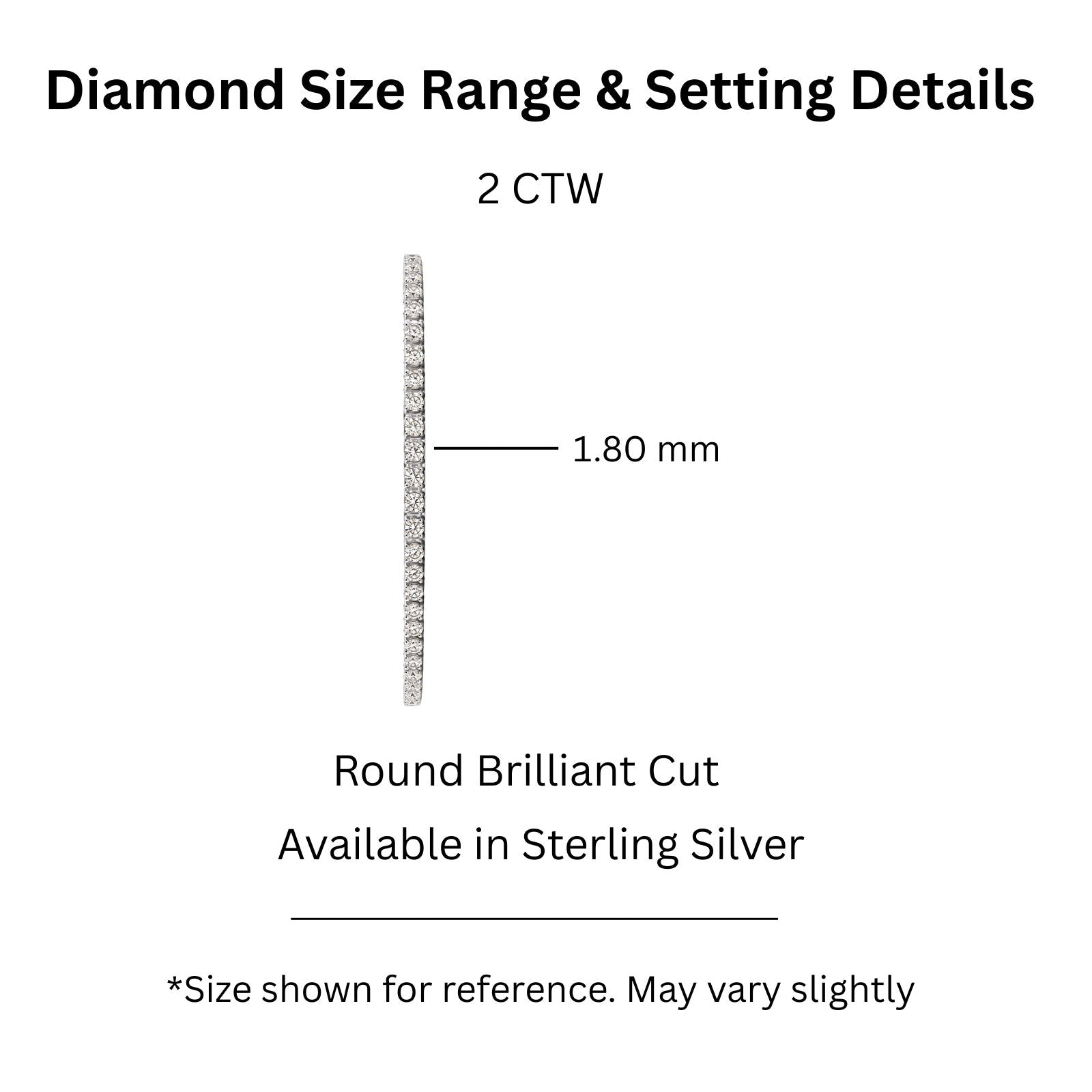 Diamonair Lab Grown Diamond (F/VS+) 2.00 carat Round cut Sterling Silver Tennis Bracelet - Sterling Silver | Gold over Silver