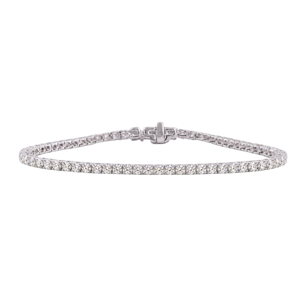 Diamonair Lab Grown Diamond (F/VS+) 3.00 carat Round cut Sterling Silver Tennis Bracelet - Sterling Silver | Gold over Silver
