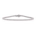 Diamonair Lab Grown Diamond (F/VS+) 3.00 carat Round cut Sterling Silver Tennis Bracelet - Sterling Silver | Gold over Silver