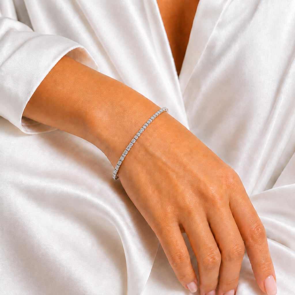 Diamonair Tennis Bracelet Set - Lab Grown Diamond Sterling Silver Tennis Bracelet