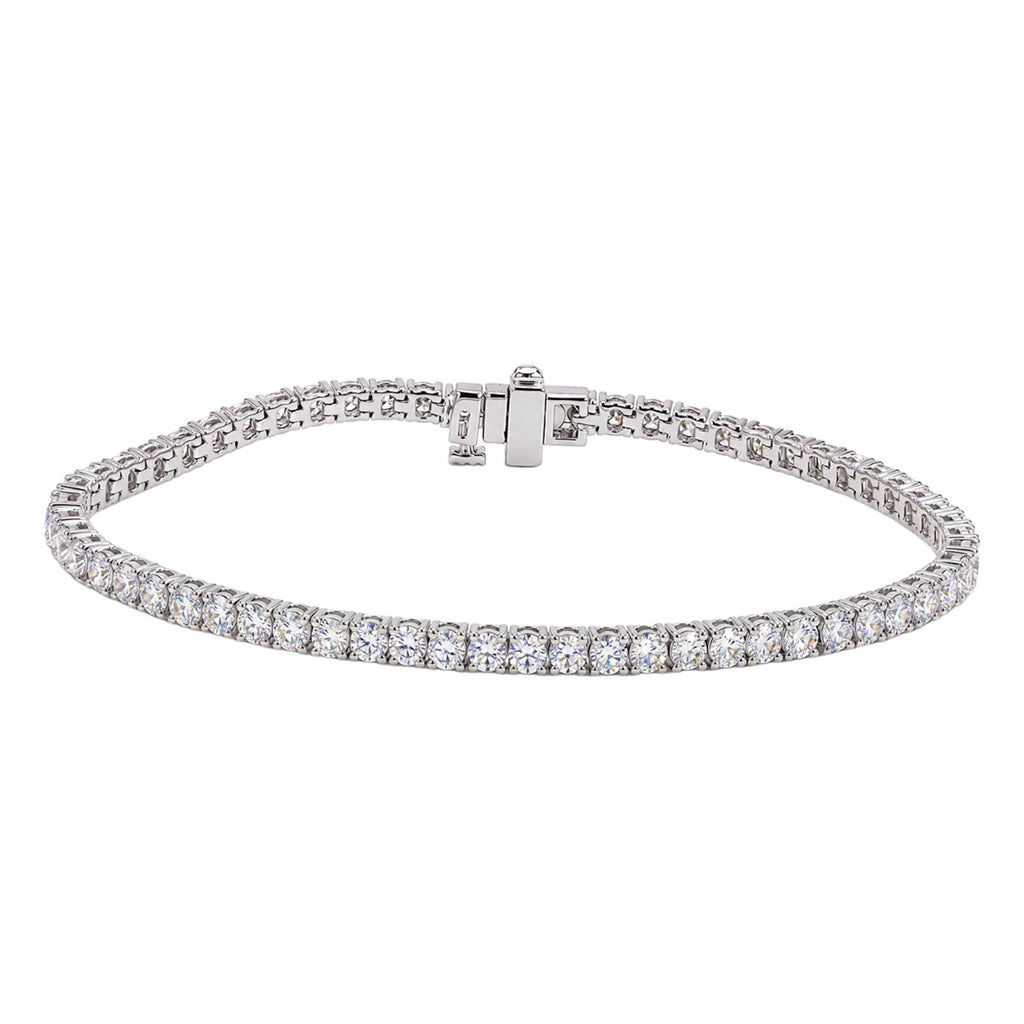 Diamonair Lab Grown Diamond (F/VS+) 5.00 carat Round cut Sterling Silver Tennis Bracelet - Sterling Silver | Gold over Silver