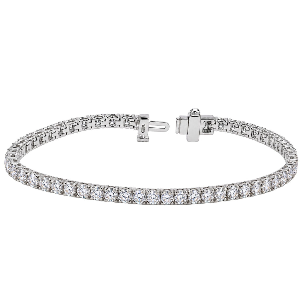 Diamonair Lab Grown Diamond (F/VS+) 5.00 carat Round cut Sterling Silver Tennis Bracelet - Sterling Silver | Gold over Silver