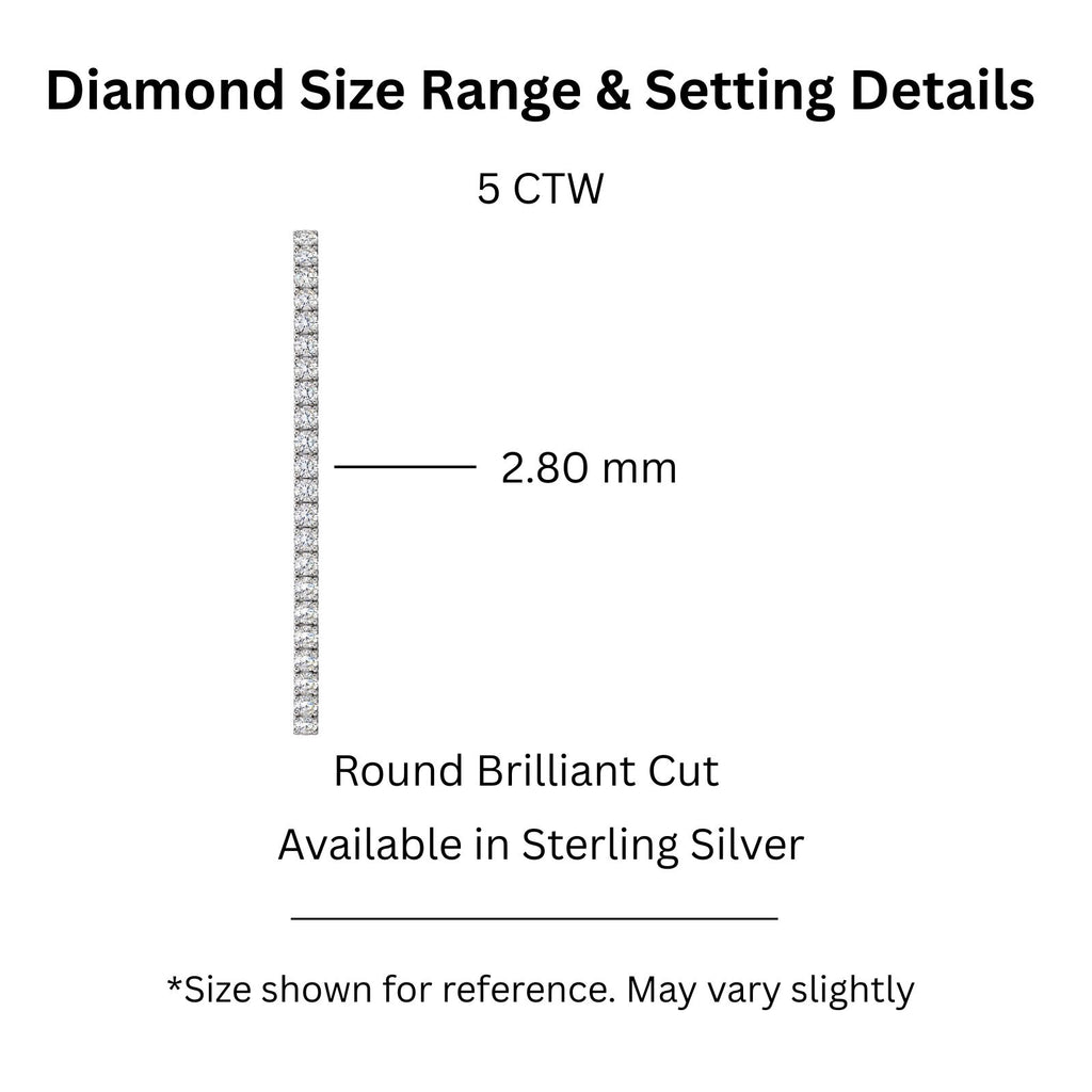 Diamonair Lab Grown Diamond (F/VS+) 5.00 carat Round cut Sterling Silver Tennis Bracelet - Sterling Silver | Gold over Silver
