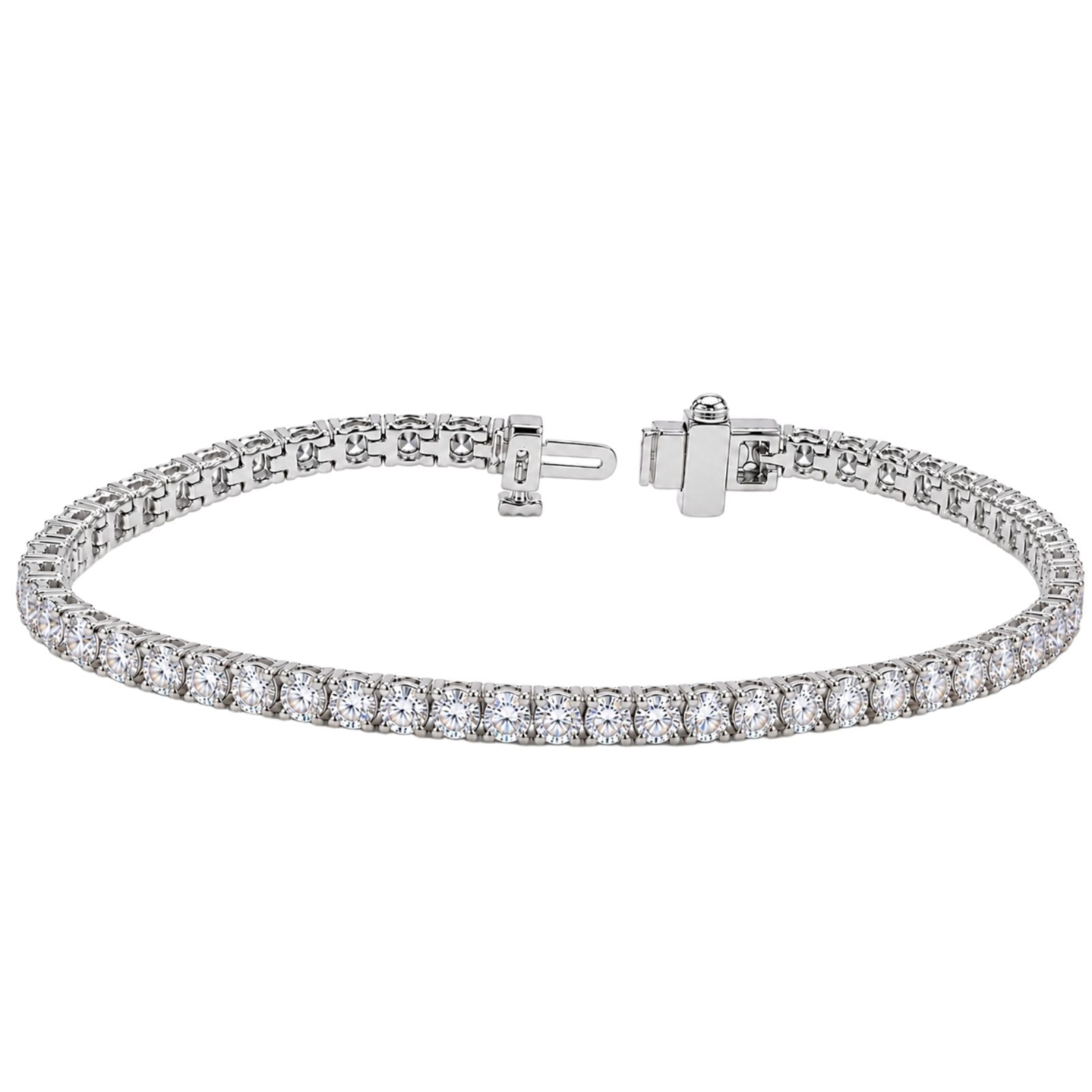 Diamonair Lab Grown Diamond (F/VS+) 7.00 carat Round cut Sterling Silver Tennis Bracelet - Sterling Silver | Gold over Silver