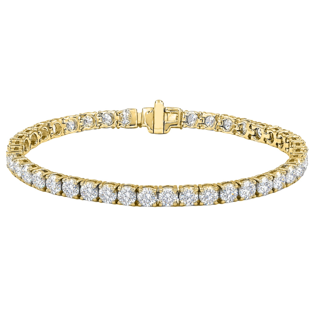Diamonair Lab Grown Diamond (F/VS+) 10.00 carat Round cut Sterling Silver Tennis Bracelet - Sterling Silver | Gold over Silver