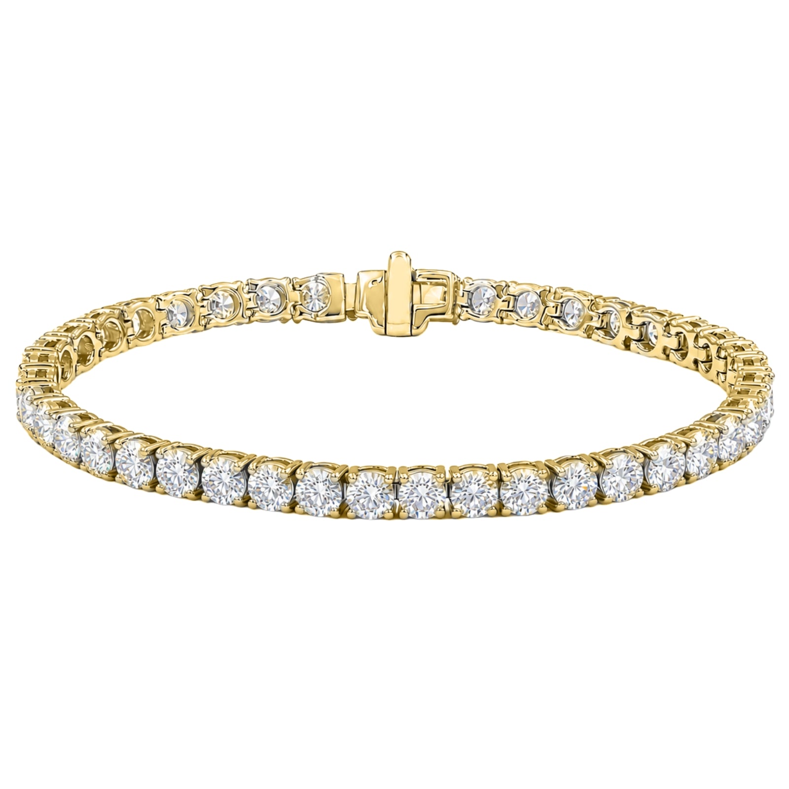 Diamonair Lab Grown Diamond (F/VS+) 10.00 carat Round cut Sterling Silver Tennis Bracelet - Sterling Silver | Gold over Silver