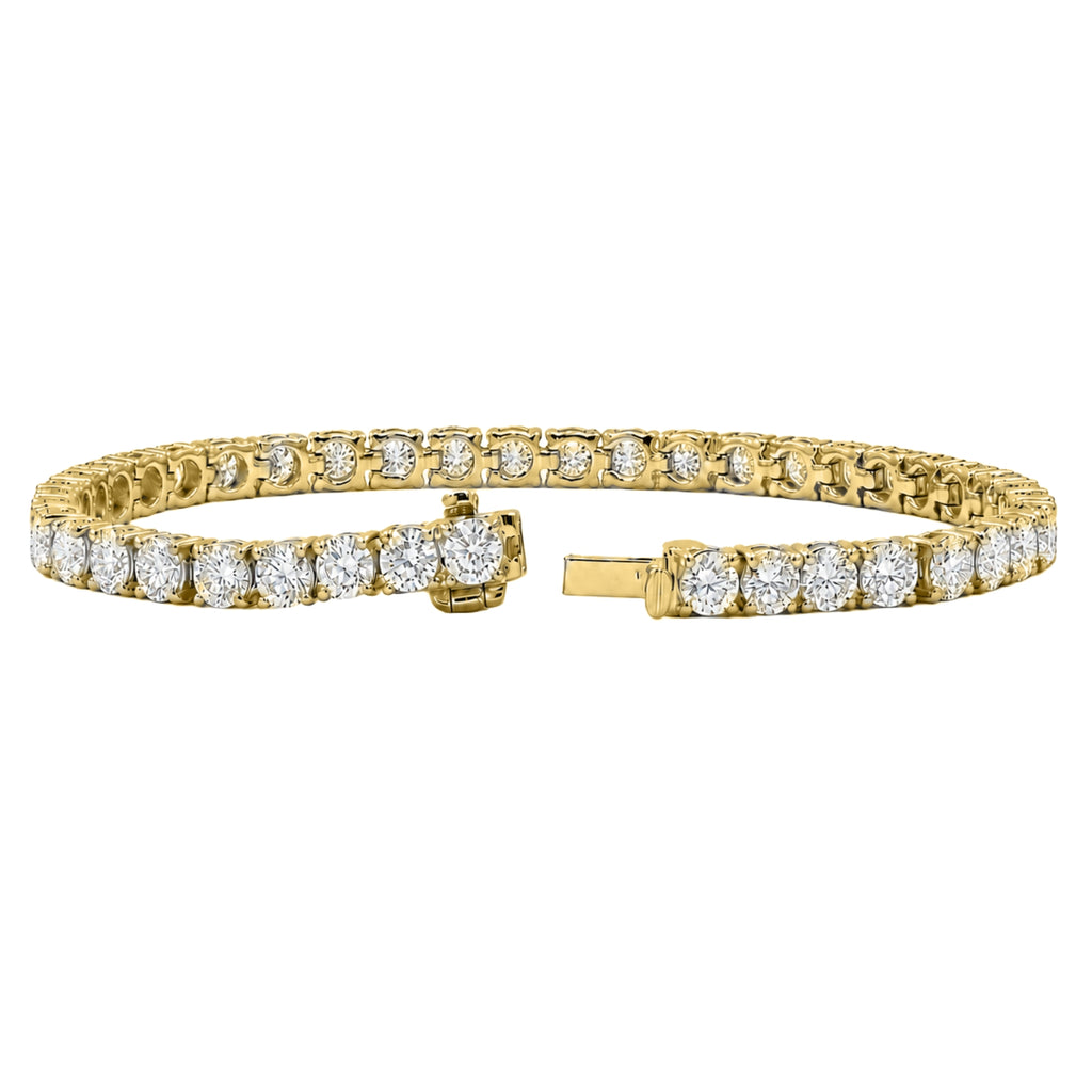 Diamonair Lab Grown Diamond (F/VS+) 10.00 carat Round cut Sterling Silver Tennis Bracelet - Sterling Silver | Gold over Silver