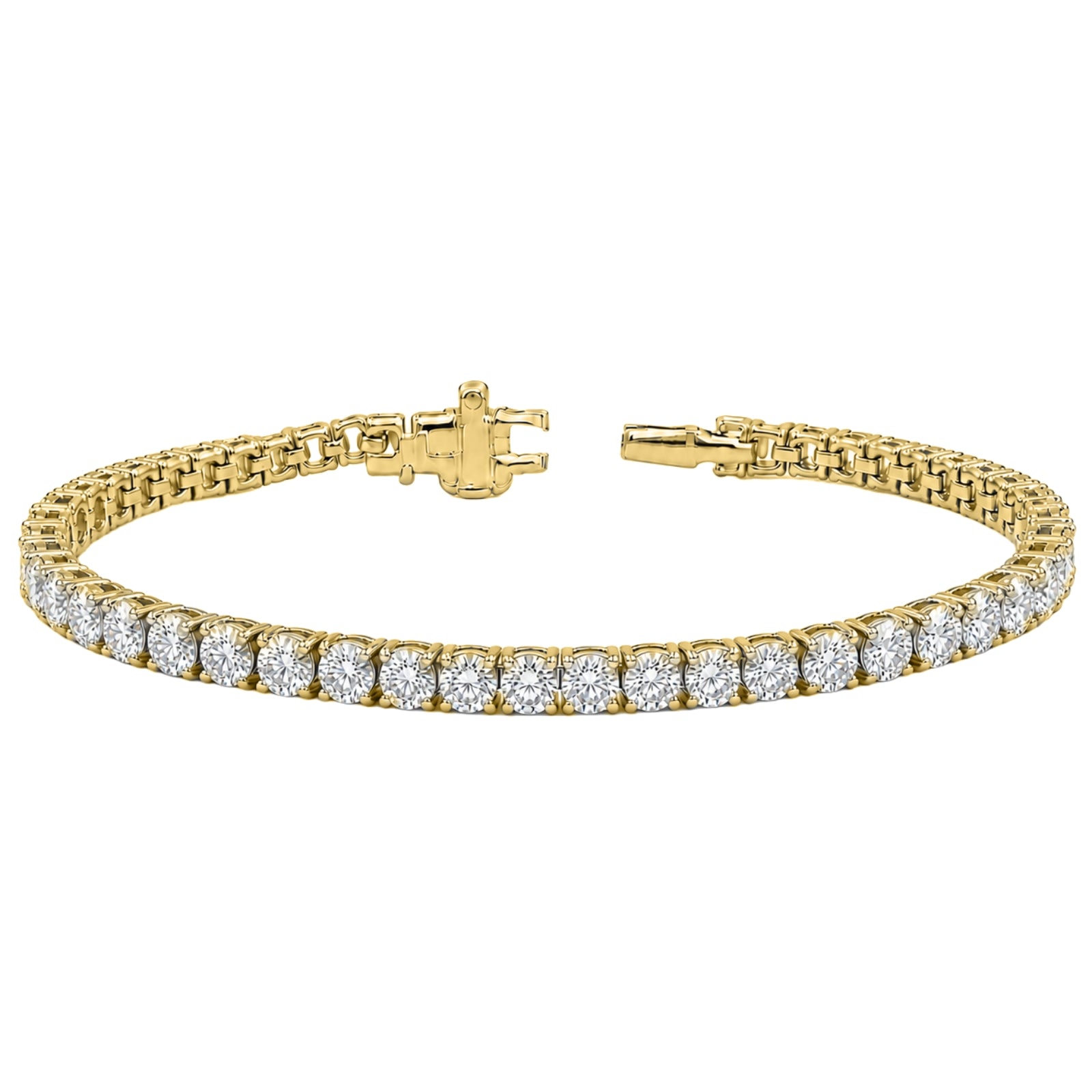 Diamonair Lab Grown Diamond (F/VS+) 10.00 carat Round cut Sterling Silver Tennis Bracelet - Sterling Silver | Gold over Silver