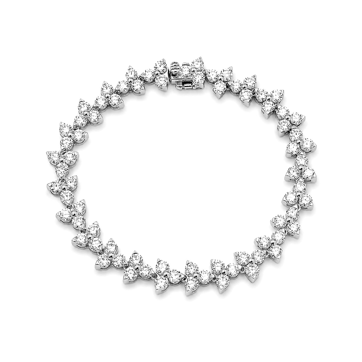 Diamonair Lab Grown Diamond (F/VS+) 10.00 carat Round cut Sterling Silver Link Bracelet - Sterling Silver | Gold over Silver